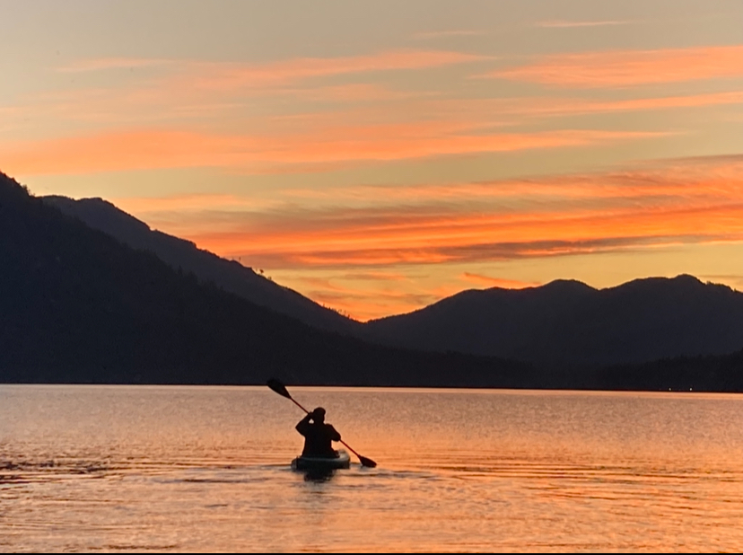 Misty Pacific Northwest coastline at dawn near Sequim